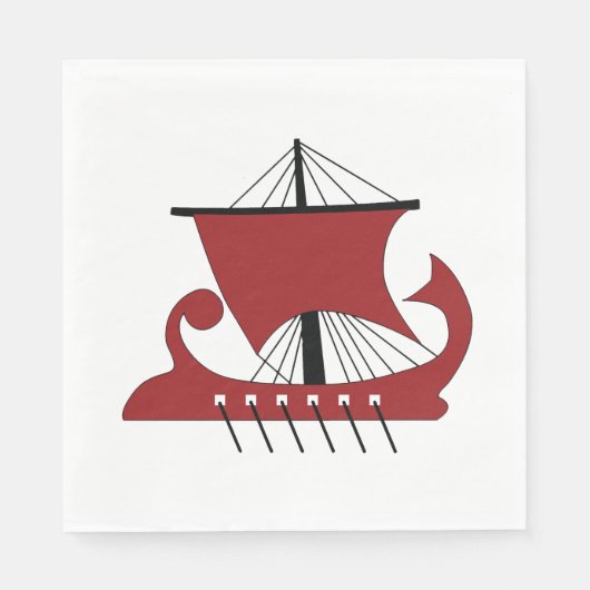 Viking Longship Silhouette Drakkar Ship Servet (Voorkant)
