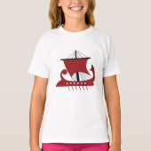 Viking Longship Silhouette Drakkar Ship T-shirt (Voorkant)