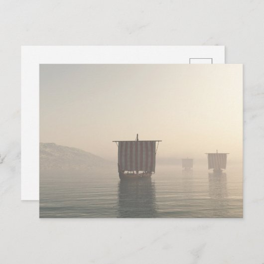 Viking Longships in de vuist Briefkaart (Voorkant / Achterkant)
