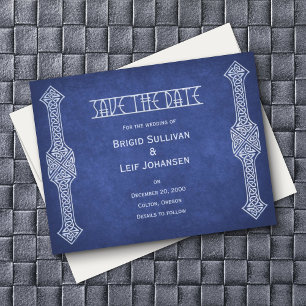 Viking Medieval Leather Wedding Save The Date