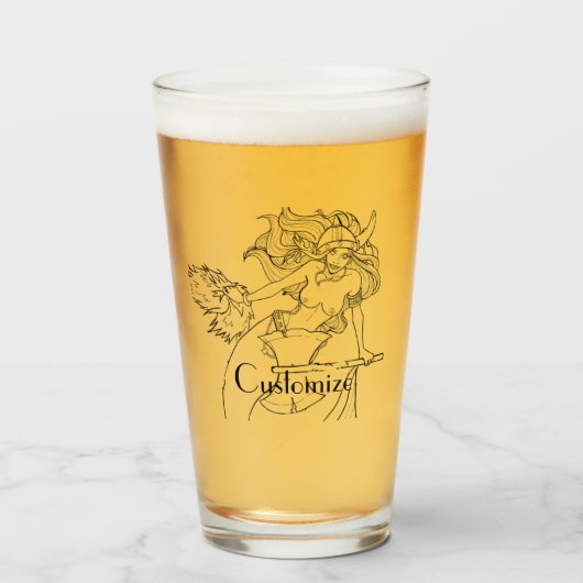 Viking Mermaid Warrior Thunder_Cove Glas (Voorkant gevuld)