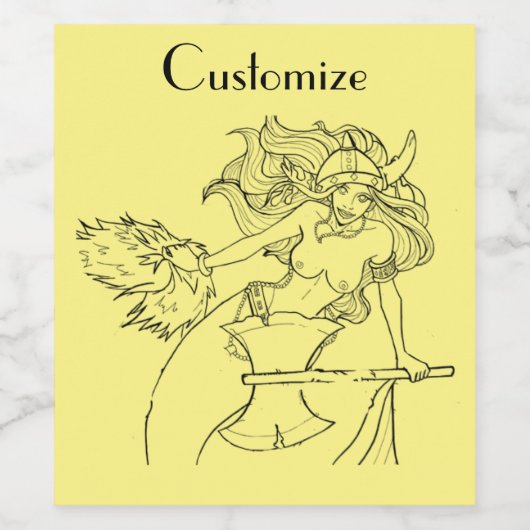 Viking Mermaid Warrior Thunder_Cove Wijn Etiket (Enkel label)