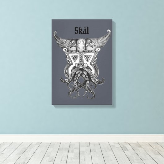 Viking middeleeuws - Skal Canvas Afdruk (Insitu (Houten vloer))