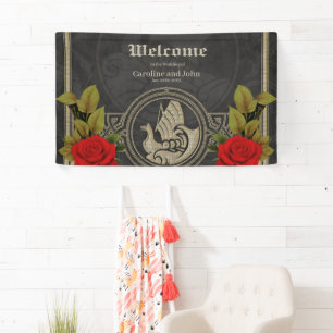 Viking mystieke charme met elegante Keltische knop Spandoek