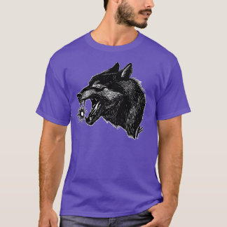 Viking mythology Wolf Fenrir die de zon opeet T-shirt