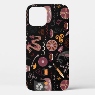 Viking: naadloos, grafisch ontwerp. iPhone 12 hoesje