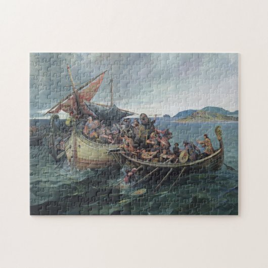  Viking Naval Battle Artwork Legpuzzel (Horizontaal)