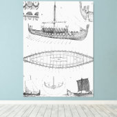  Viking Naval Ship Geschiedenis en Diagram Canvas Afdruk (Insitu (Houten vloer))