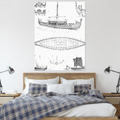  Viking Naval Ship Geschiedenis en Diagram Canvas Afdruk (Insitu (Slaapkamer))