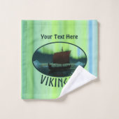 Viking Navire Et Lumières Du Nord (Gant de toilette)