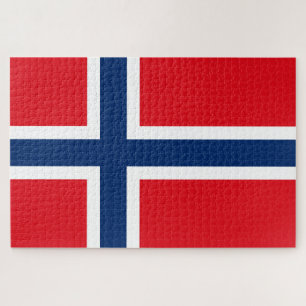 Viking Noordse Noorwegen Noorse vlag/rood/wit/blau Legpuzzel