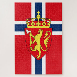Viking Noordse Noorwegen Noorse vlag/wapenschild Legpuzzel