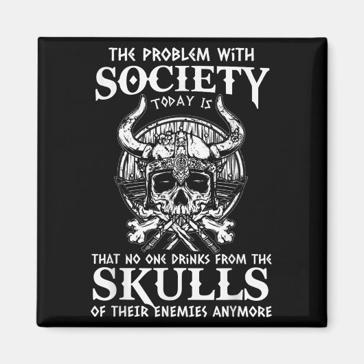 Viking Nordic Valhalla Odin Grappige samenleving p Magneet (Voorkant)