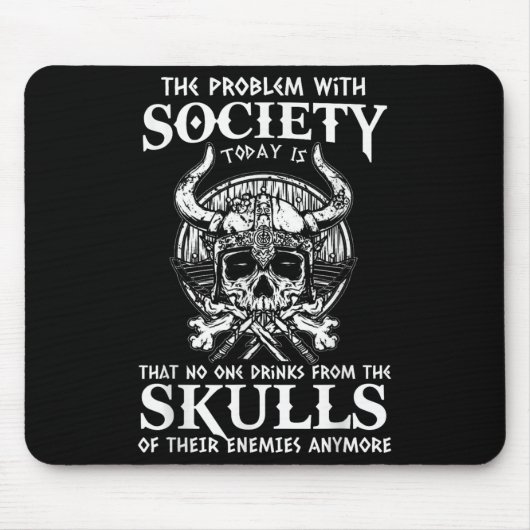 Viking Nordic Valhalla Odin Grappige samenleving p Muismat (Voorkant)