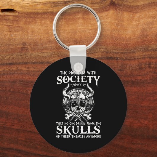 Viking Nordic Valhalla Odin Grappige samenleving p Sleutelhanger (Voorkant)