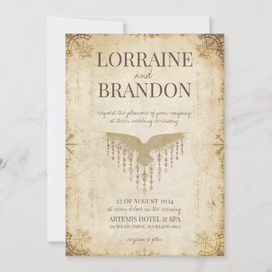 Viking Norse Saga Faire-part de mariage (Devant)