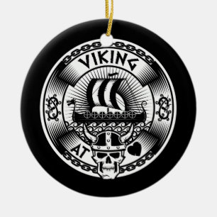 Viking op het hart keramisch ornament