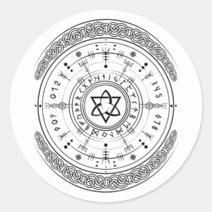 Viking Pagan Asatru Runic Compass, Vegvisir Runes Ronde Sticker