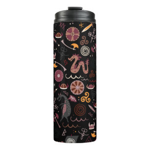 Viking patroon naadloos design grafisch thermosbeker