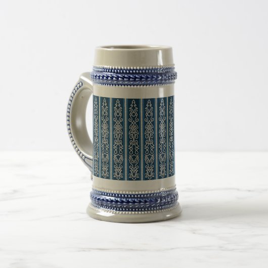 Viking Pattern Blue Bierpul (Voorkant links)