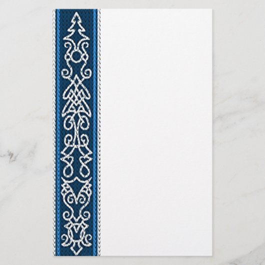 Viking Pattern Blue Briefpapier (Voorkant)