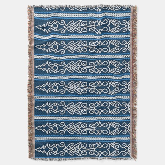 Viking Pattern Blue Deken (Voorkant Verticaal)