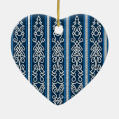 Viking Pattern Blue Keramisch Ornament (Achterkant)