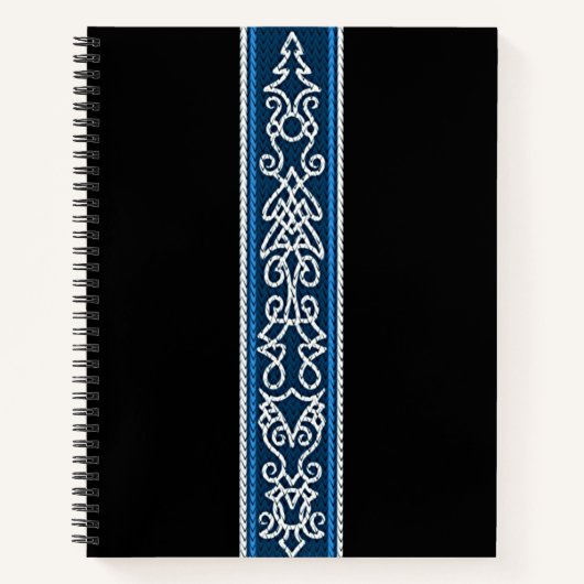 Viking Pattern Blue Notitieboek (Voorkant)