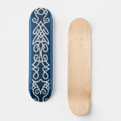Viking Pattern Blue Skateboard (Voorkant)
