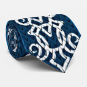 Viking Pattern Blue Stropdas (Opgerold)