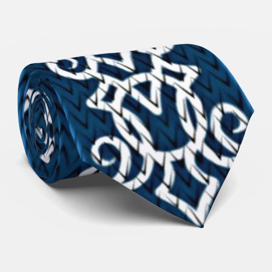 Viking Pattern Blue Stropdas (Opgerold)