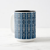 Viking Pattern Blue Tweekleurige Koffiemok (Voorkant links)