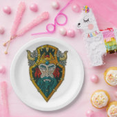 Viking Portret Metallic look Papieren Bordje (Feest)