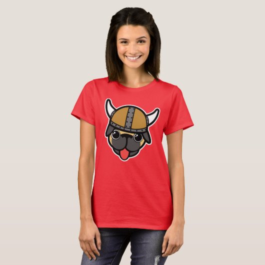 Viking Pug T-shirt (Voorkant volledig)