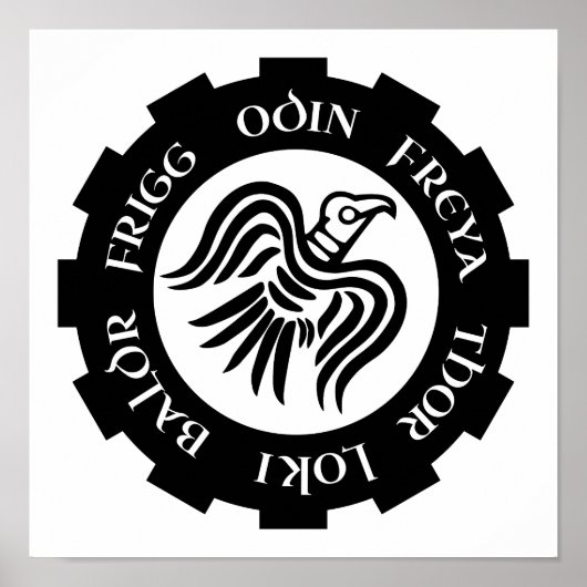 Viking Raven Banner Thor Freya Loki Poster (Voorkant)