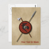 Viking Raven Shield and Weapons Briefkaart (Voorkant / Achterkant)