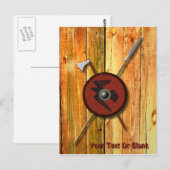 Viking Raven Shield and Weapons Briefkaart (Voorkant / Achterkant)