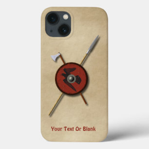 Viking Raven Shield and Weapons iPhone 13 Hoesje