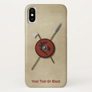 Viking Raven Shield and Weapons iPhone X Hoesje