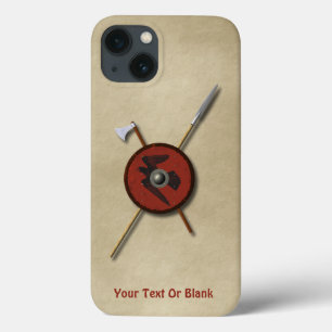 Viking Raven Shield and Weapons iPhone 13 Hoesje