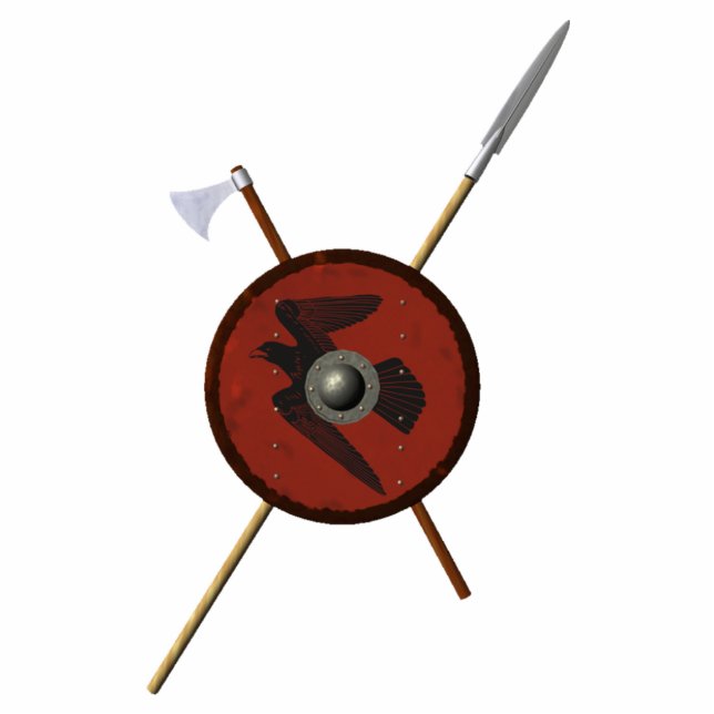 Viking Raven Shield and Weapons Fotobeeldje Magneet (Voorkant)