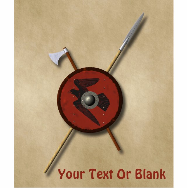 Viking Raven Shield and Weapons Fotobeeldje Magneet (Voorkant)