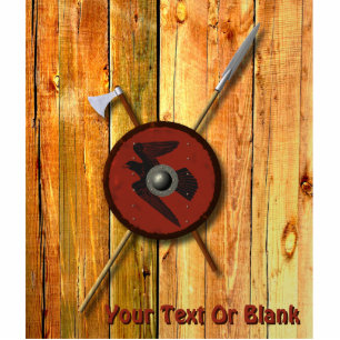 Viking Raven Shield and Weapons Fotobeeldje Magneet