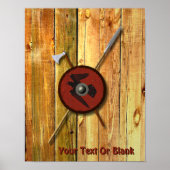 Viking Raven Shield and Weapons Poster (Voorkant)