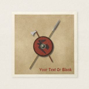 Viking Raven Shield and Weapons Servet