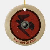 Viking Raven Shield Keramisch Ornament (Achterkant)
