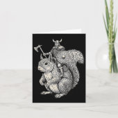 Viking Riding Squirrel Funny Warrior Art Kaart (Voorkant)