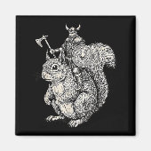 Viking Riding Squirrel Funny Warrior Art  Magneet (Voorkant)