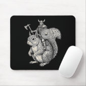 Viking Riding Squirrel Funny Warrior Art  Muismat (Met muis)