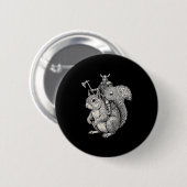 Viking Riding Squirrel Funny Warrior Art Ronde Button 5,7 Cm (Voorkant /achterkant)